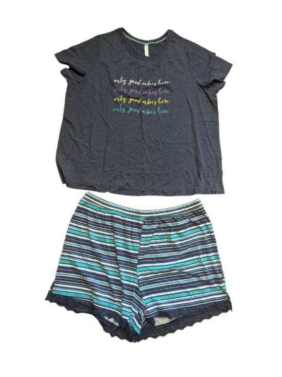 Cacique Other - Cacique Sleep NWT Pajama Set Blue Good Vibes Lane Bryant 22 24 3X